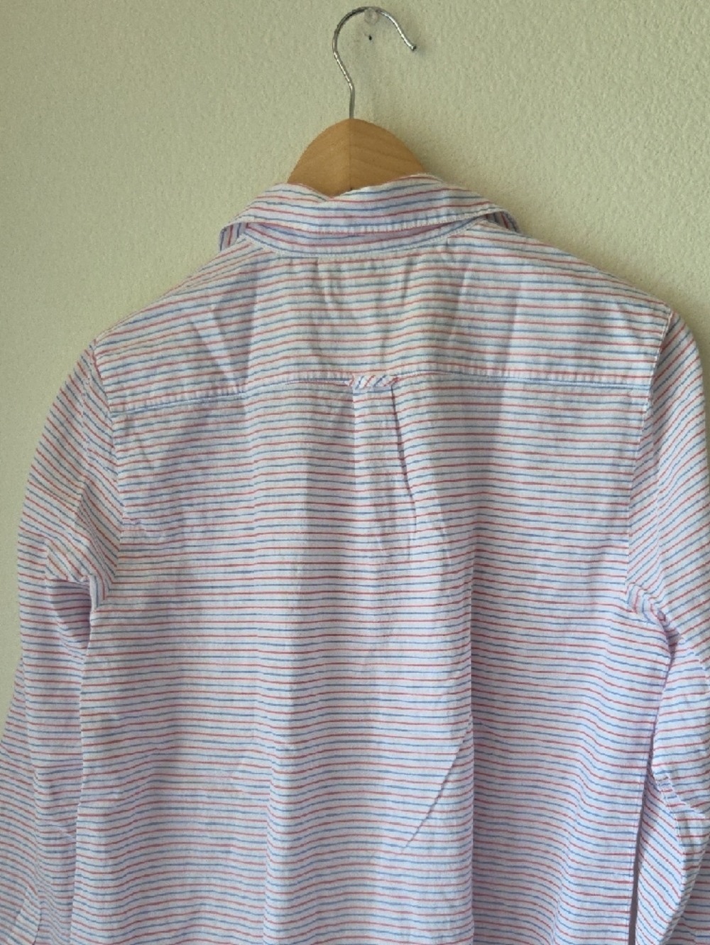 J. Crew Pink and Blue Striped Shirt Button Placket 100% Cotton Sz 12 Lightweight - Picture 9 of 15